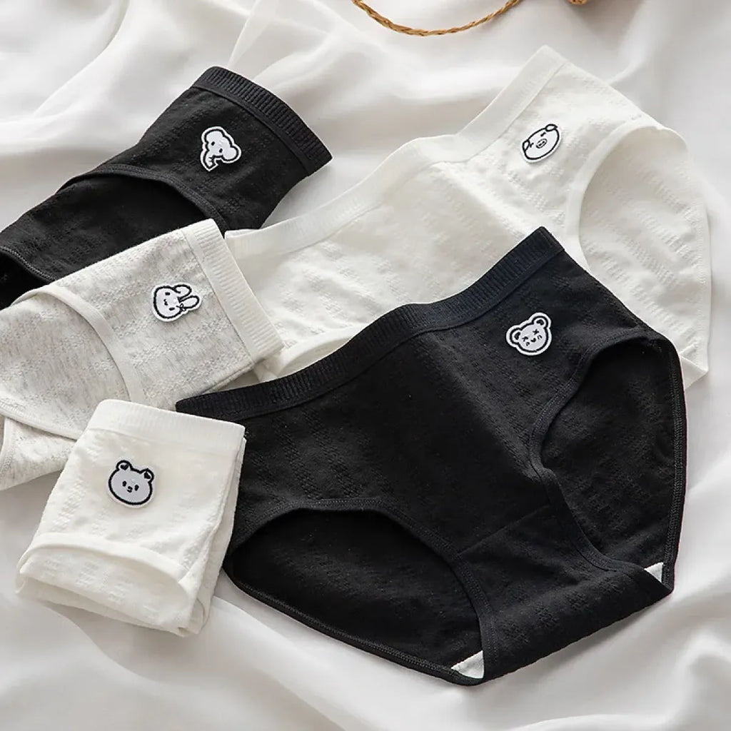 Cute Cartoon Bear Cotton Panties - Mid Waist Sexy Lingerie Set - Women’s Clothing & Accessories - 10