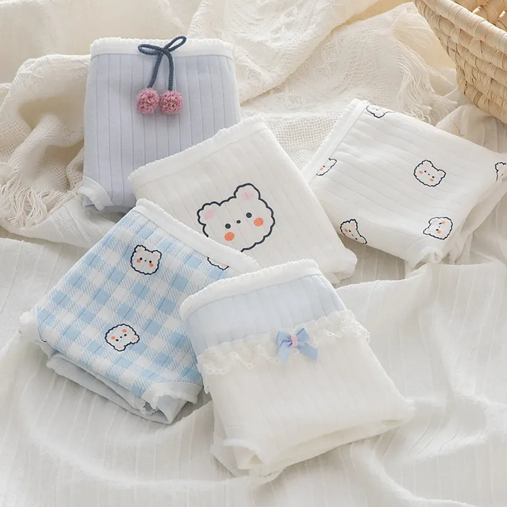 Cute Cartoon Bear Cotton Panties - Mid Waist Sexy Lingerie Set - Women’s Clothing & Accessories - 12