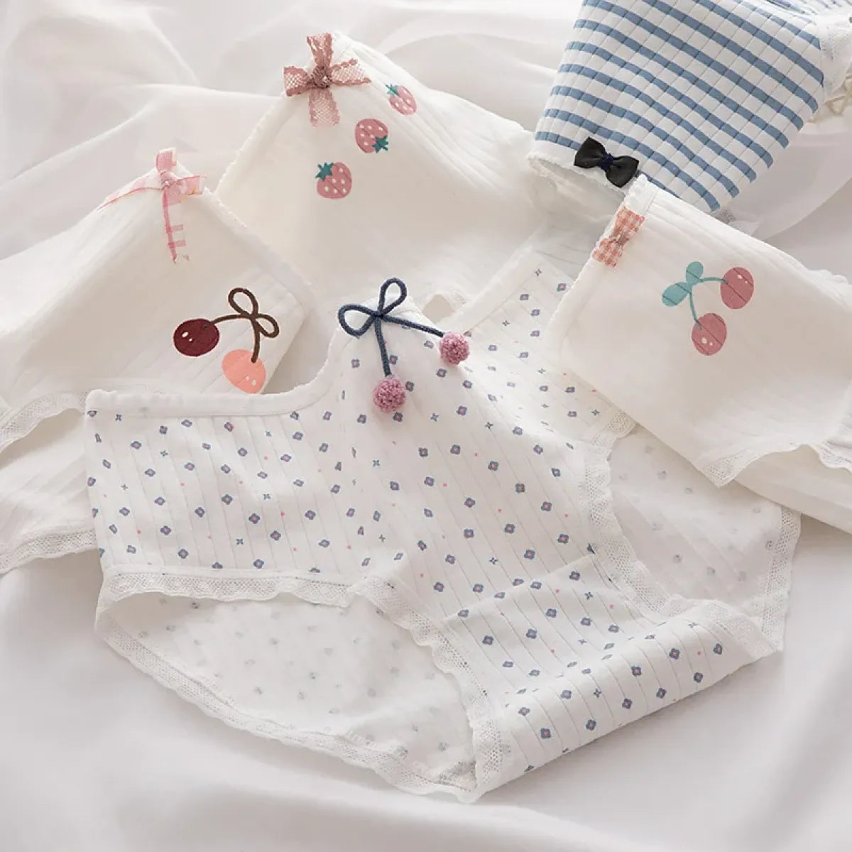 Cute Cartoon Bear Cotton Panties - Mid Waist Sexy Lingerie Set - Women’s Clothing & Accessories - 28