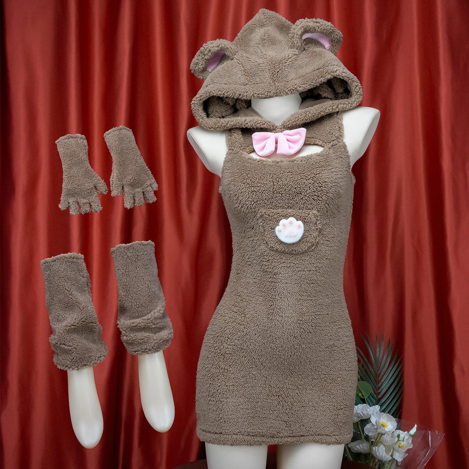 Kawaii Little Bear Plush Cosplay Costume - Brown / One Size - Sexy Lingerie - Costumes - 2 - 2024