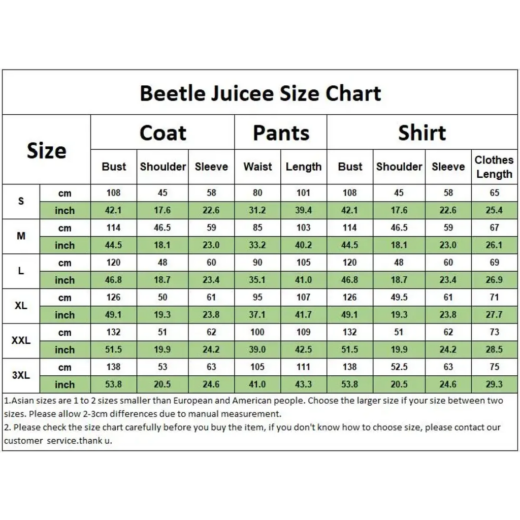 Beetlejuice Cosplay Suit – Black & White Striped Costume Set - Anime - Cosplay - 3