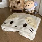 Beige Cutecore Cat Fleece Hoodie With Zipper - Women’s Clothing & Accessories - Hooded - Women’s Hoodies - 6