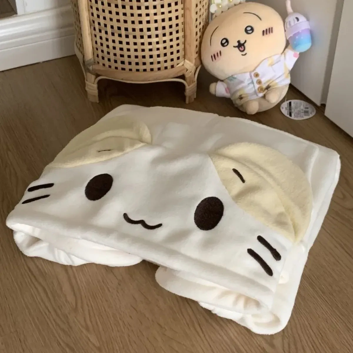 Beige Cutecore Cat Fleece Hoodie With Zipper - Women’s Clothing & Accessories - Hooded - Women’s Hoodies - 6