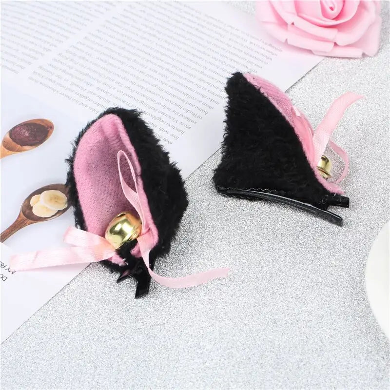 Cat Ears with Bell Hair Clip - Fox Long Fur Hairpins - Cosplay Anime Costume - Anime - Headwear - 6 - 2024