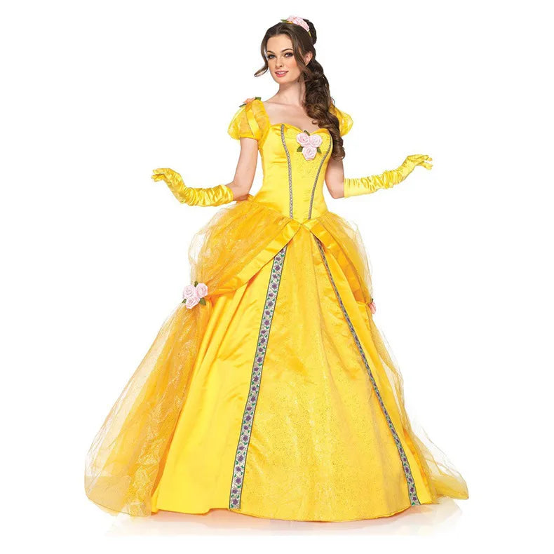 Belle Princess Dress - Disney Halloween Costume - Beauty and the Beast - Dress AND Gloves / S - All Dresses - Costumes