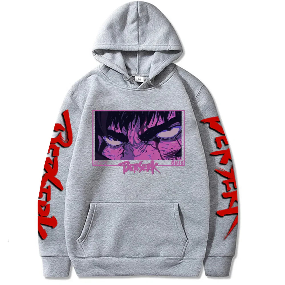 Berserk Anime Hoodie - Harajuku Graphic Autumn Pullover - Gray / S - Anime - Shirts & Tops - 3 - 2024