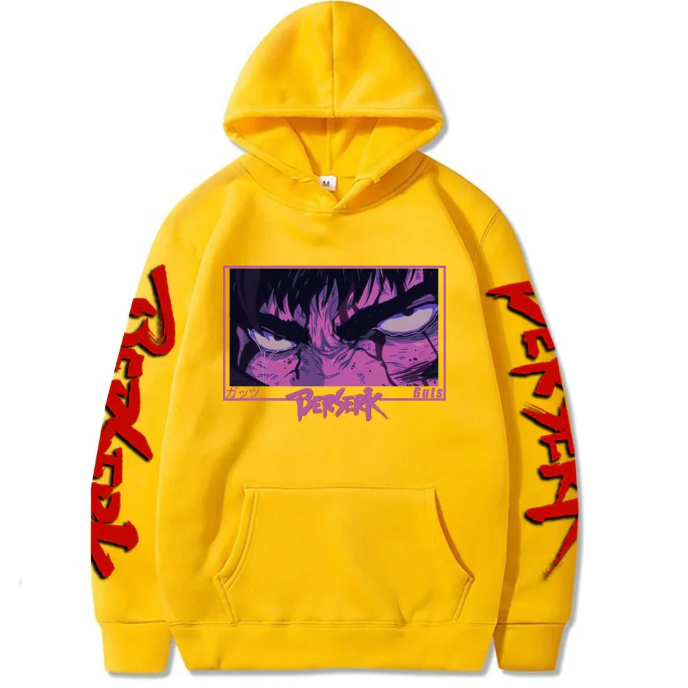 Berserk Anime Hoodie - Harajuku Graphic Autumn Pullover - Yellow / S - Anime - Shirts & Tops - 6 - 2024