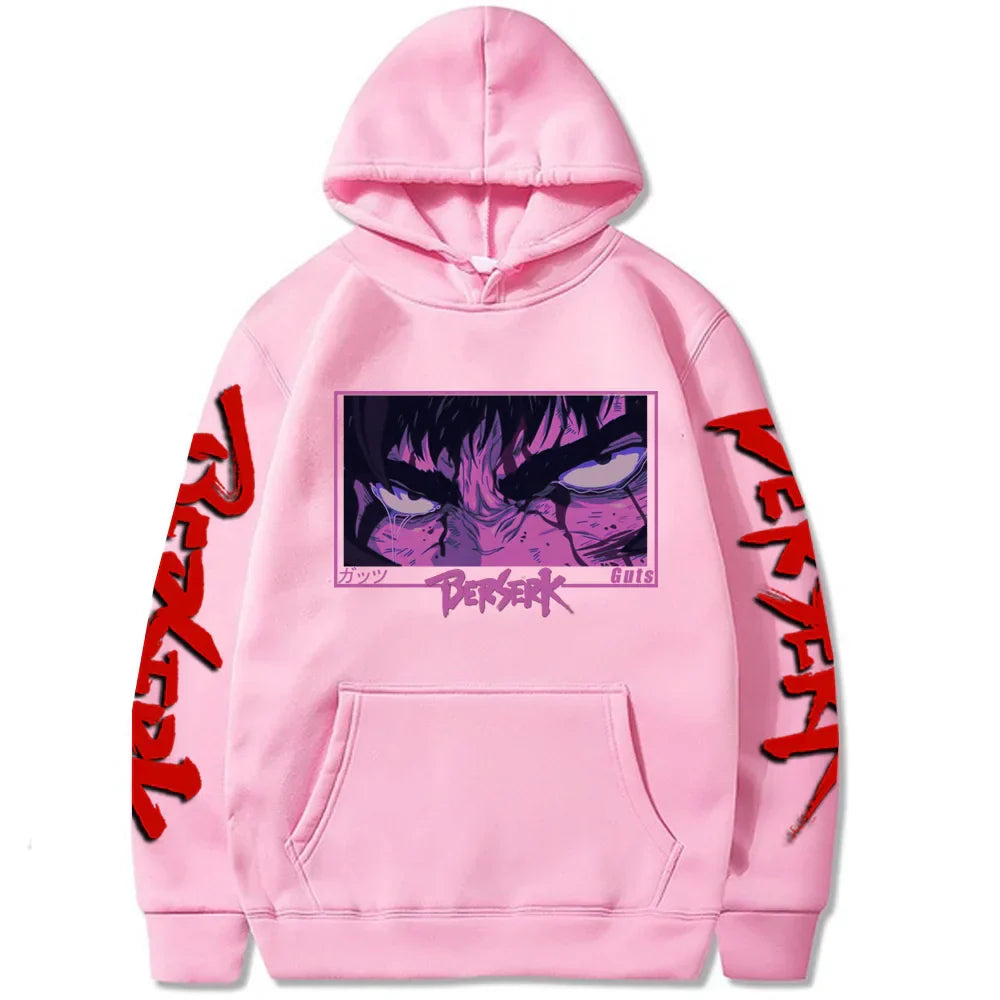 Berserk Anime Hoodie - Harajuku Graphic Autumn Pullover - Pink / S - Anime - Shirts & Tops - 5 - 2024