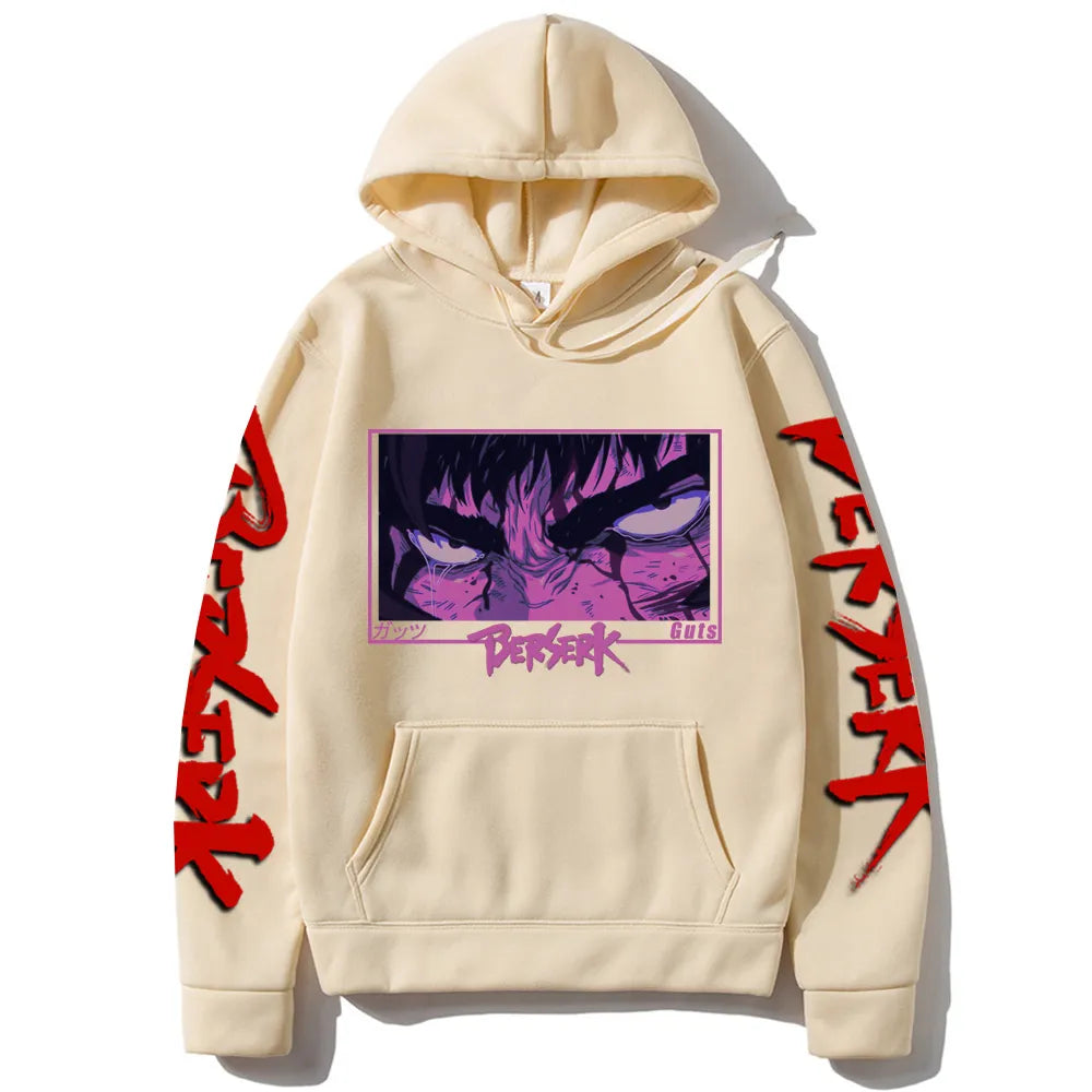 Berserk Anime Hoodie - Harajuku Graphic Autumn Pullover - Beige / S - Anime - Shirts & Tops - 4 - 2024