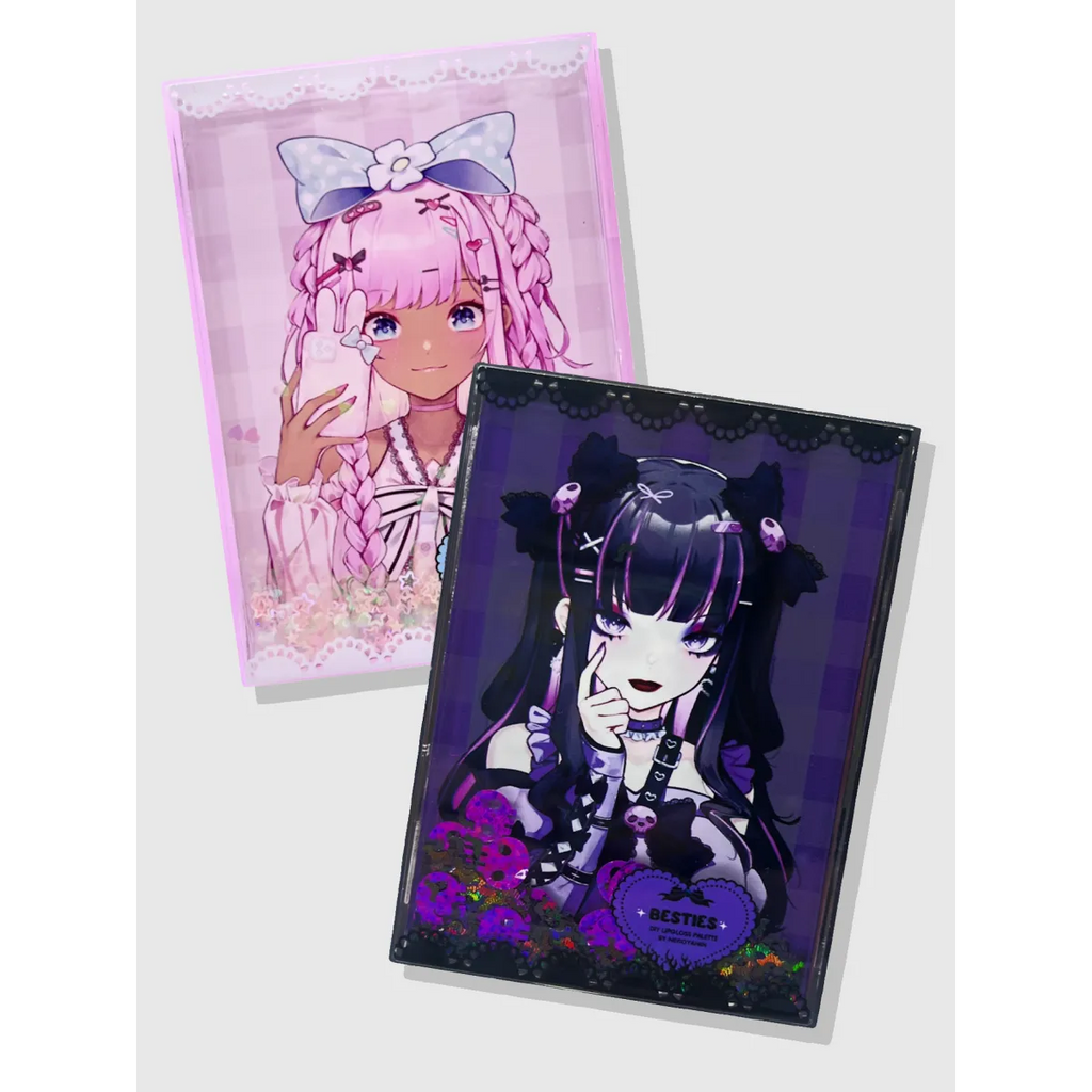 Bestie Lipgloss Palette with Silicone Brush - Harajuku Style - Cosmetics - 1