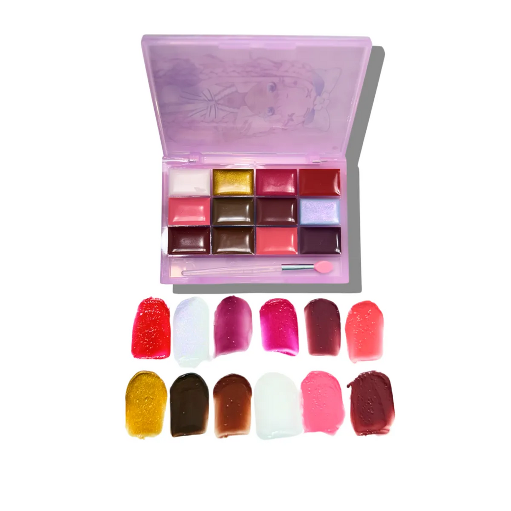 Bestie Lipgloss Palette with Silicone Brush - Harajuku Style - Cosmetics - 7