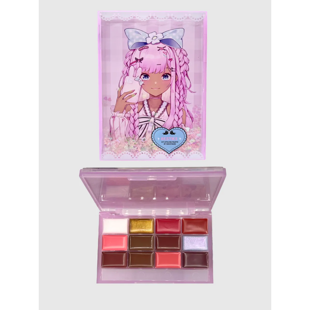 Bestie Lipgloss Palette with Silicone Brush - Harajuku Style - Cosmetics - 3