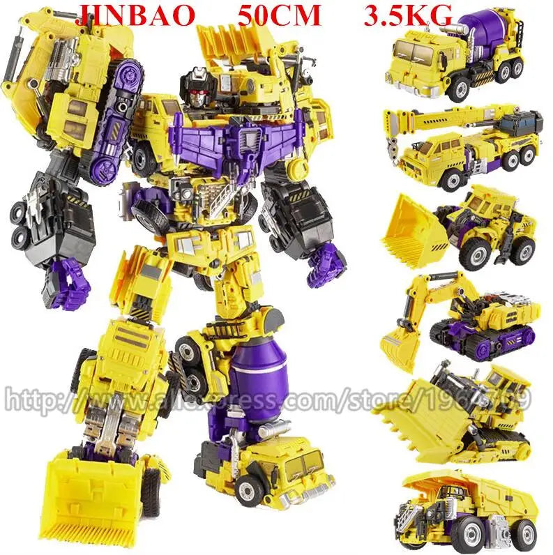 Jinbao 5-in-1 Big Transformation Predaking Anime Robot Action Figure - JINBAO Yellow 6 in 1 - Anime - Action & Toy