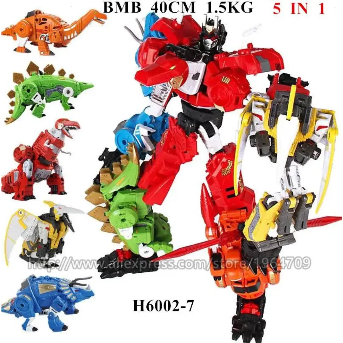 Jinbao 5-in-1 Big Transformation Predaking Anime Robot Action Figure - Anime - Figures - 15