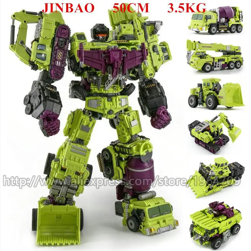 Jinbao 5-in-1 Big Transformation Predaking Anime Robot Action Figure - JINBAO Green 6 in 1 - Anime - Action & Toy