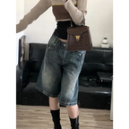 High Waist Korean Denim Biker Shorts - Shorts - Shorts - 3