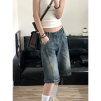 High Waist Korean Denim Biker Shorts - Shorts - Shorts - 4