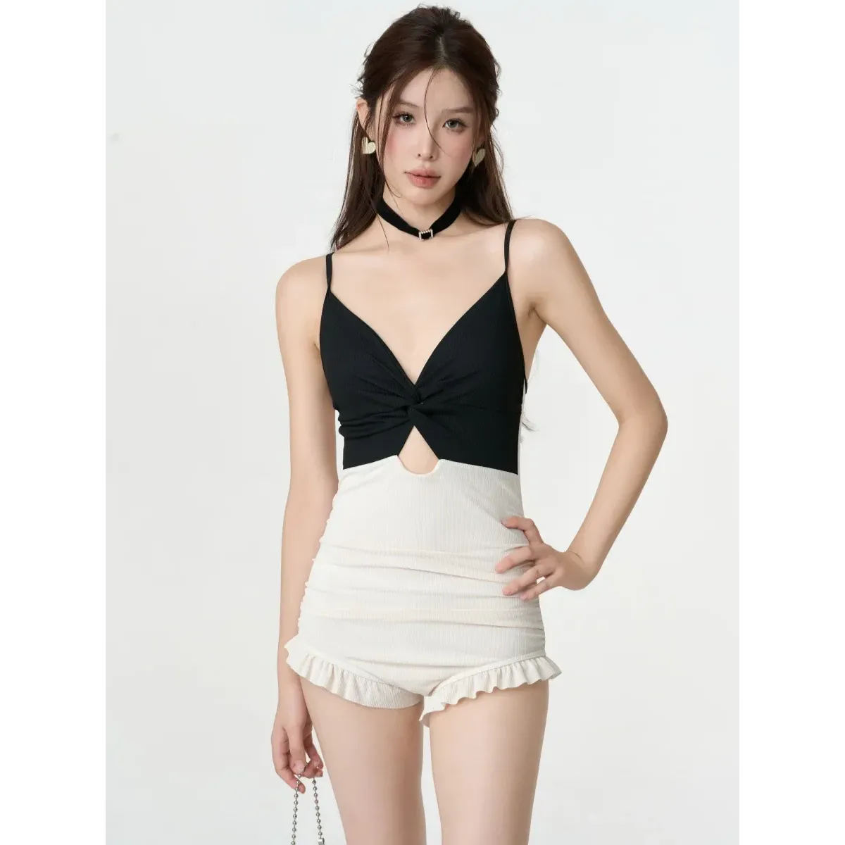 Bikini Set – V-Neck Long Sleeve with Ruffle High Waist - Sexy Products - Swimwear - 9