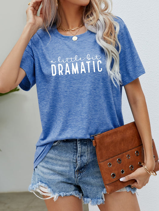 A LITTLE BIT DRAMATIC Graphic Tee - Blue / S - T-Shirts - Shirts & Tops - 1 - 2024