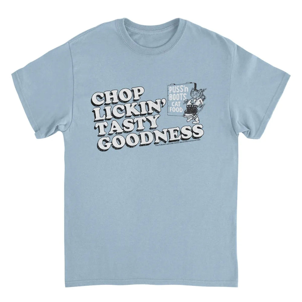 Puss n Boots Retro Chop Lickin’ Cat Tee - T-Shirts - T-Shirt - 1