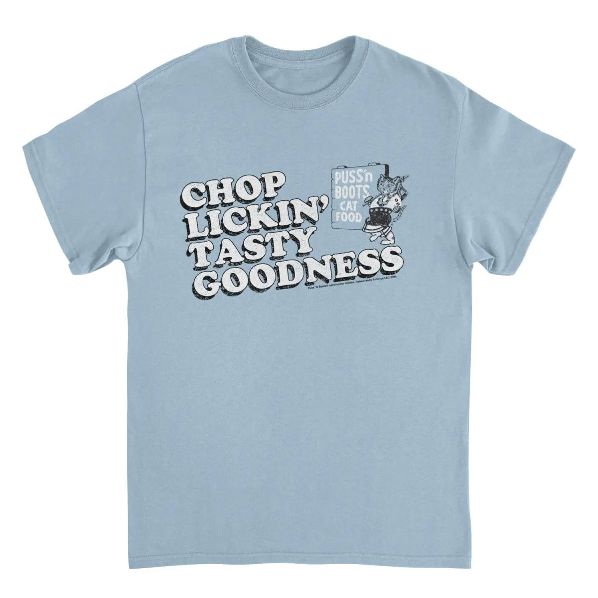 Puss n Boots Retro Chop Lickin’ Cat Tee - T-Shirts - T-Shirt - 1