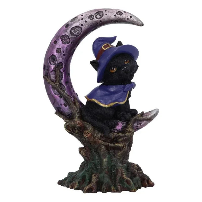 Black Cat Crescent Moon Figurine - B - Figurines - Figurines - 7 - 2024