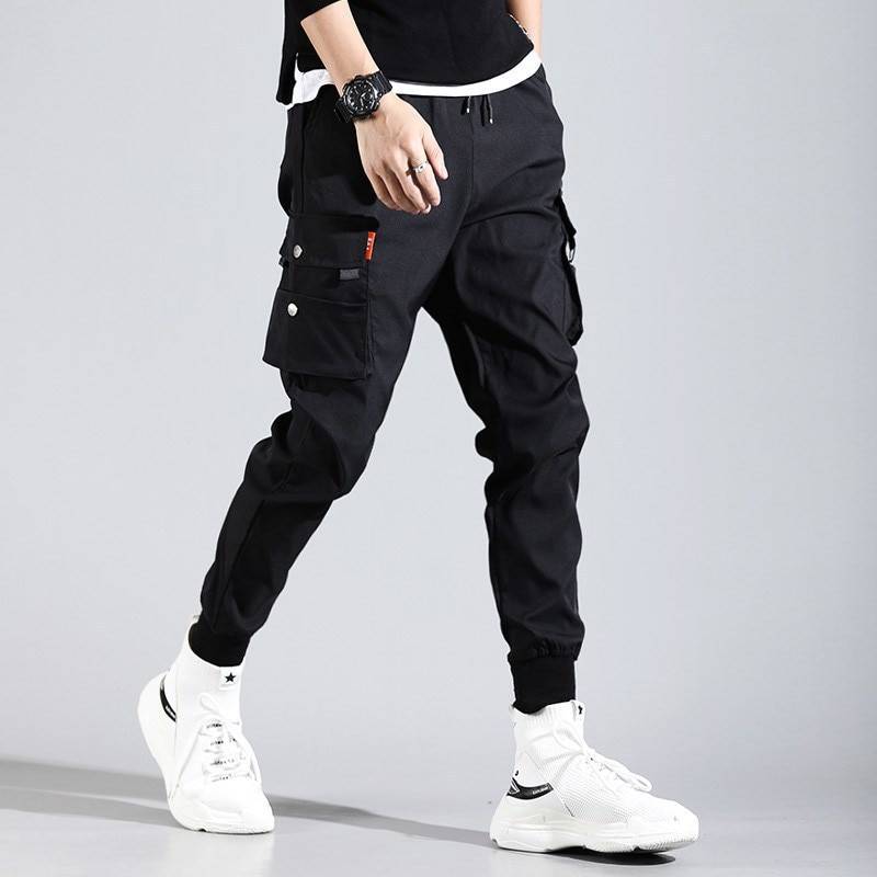 Black Harajuku Men’s Pants with Pockets - Bottoms - Pants - 1 - 2024