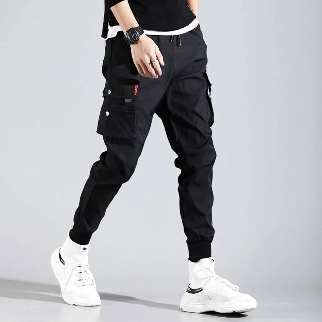 Black Harajuku Men’s Pants with Pockets - Bottoms - 1