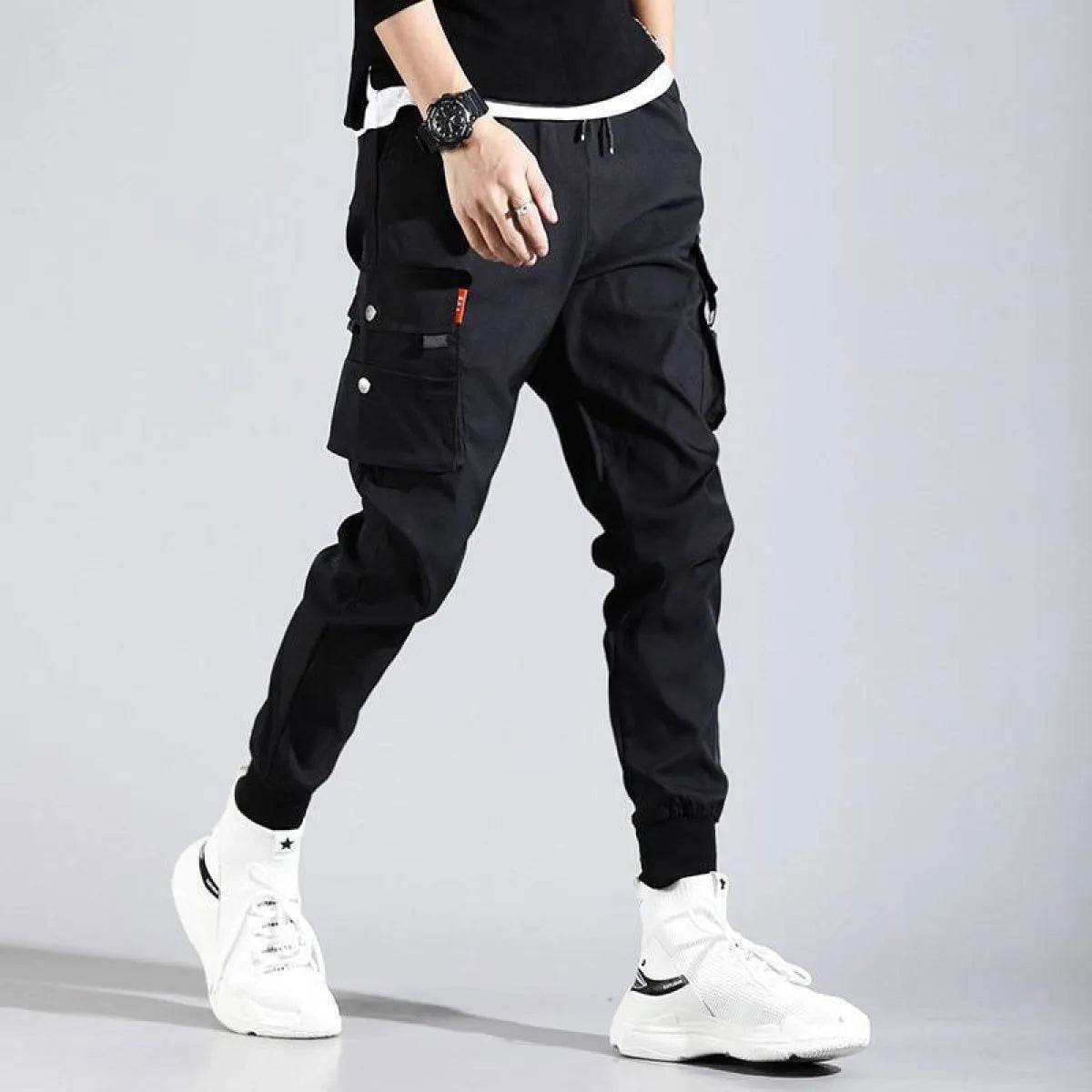 Black Harajuku Men’s Pants with Pockets - Best Sellers - 1