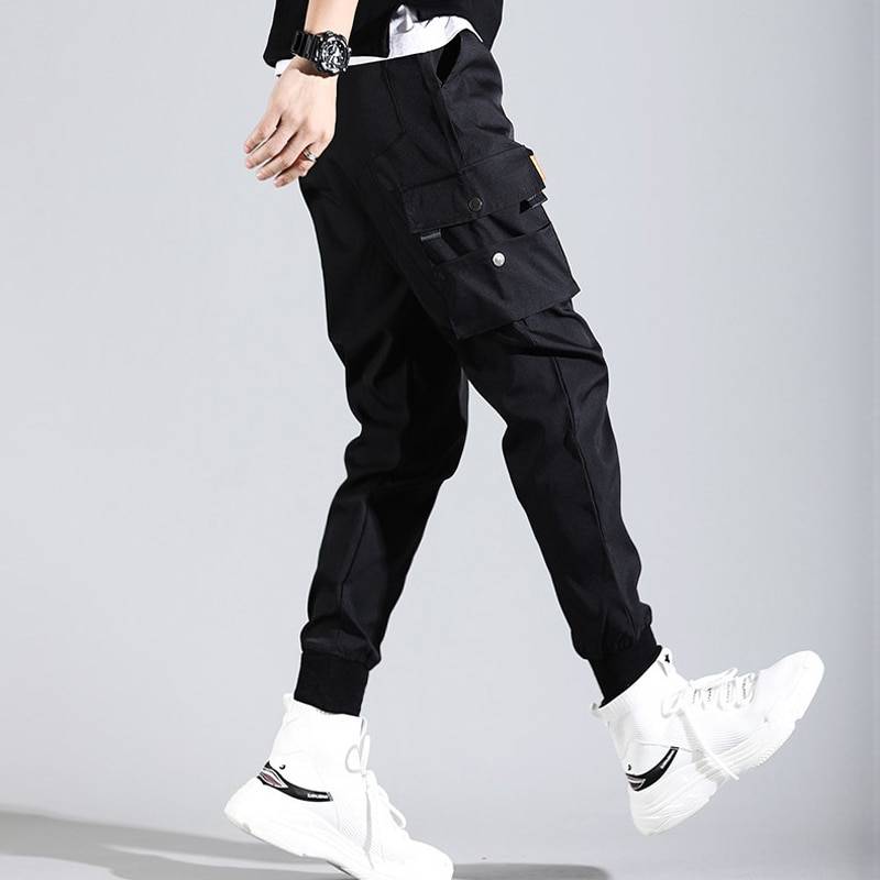 Black Harajuku Men’s Pants with Pockets - Bottoms - Pants - 3 - 2024