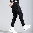 Black Harajuku Men’s Pants with Pockets - Bottoms - 3
