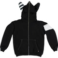 Plush Ear Bunny Hoodie – Black - Hoodies & Sweatshirts - 1