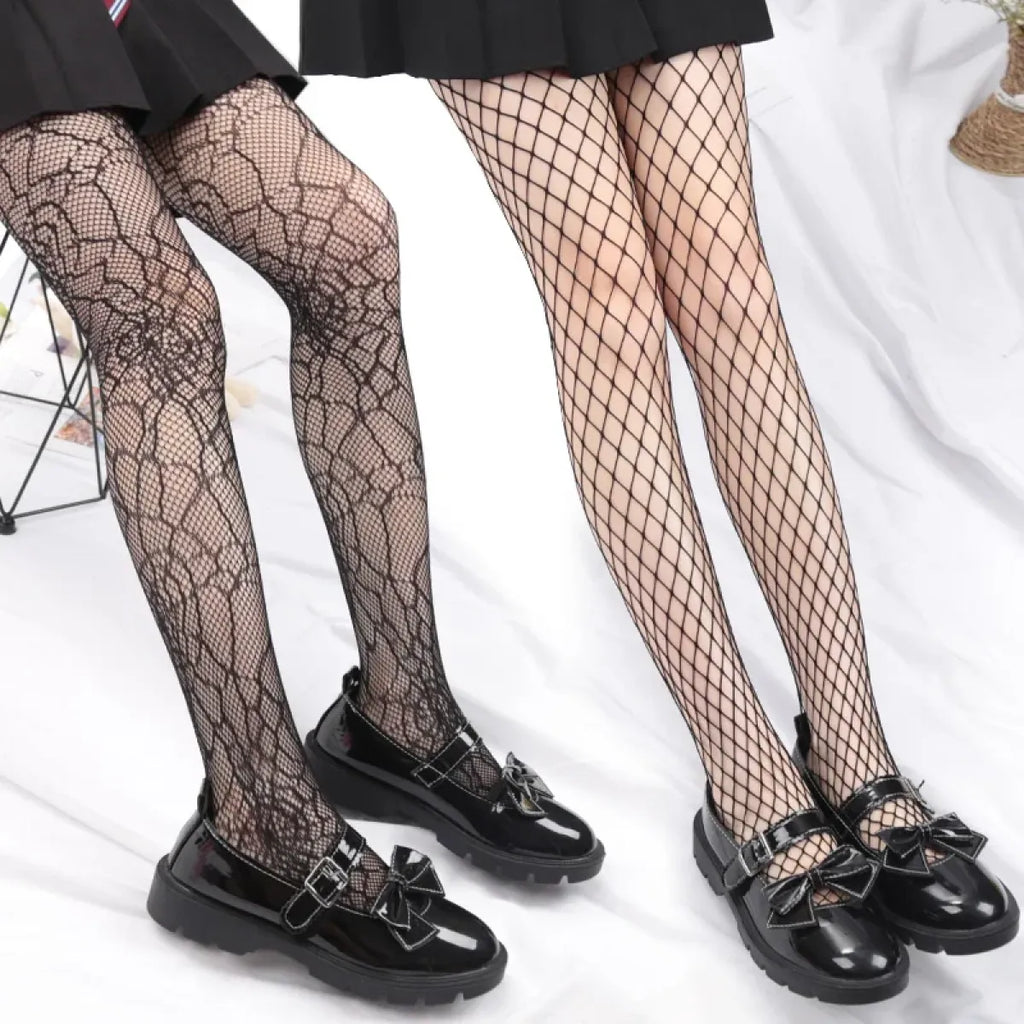 Black Lolita Fishnet Body High Socks - Socks & Hosiery - 1
