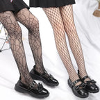 Black Lolita Fishnet Body High Socks - Socks & Hosiery - 1