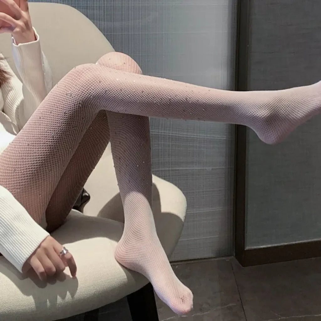 Black Lolita Fishnet Body High Socks - Socks & Hosiery - 15