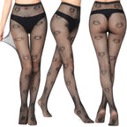 Black Lolita Fishnet Body High Socks - Socks & Hosiery - 3