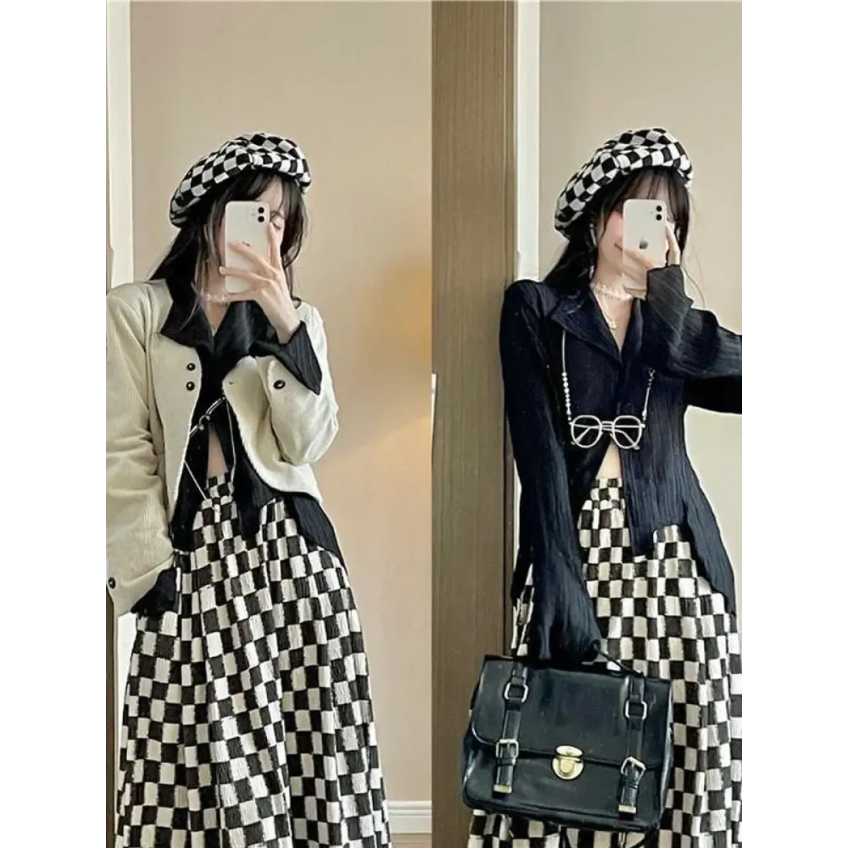 Black Pleated Gothic Harajuku Blouse – Button-Up Long Sleeve - Tops & Tees - Long - Shirt - Blouses - 6