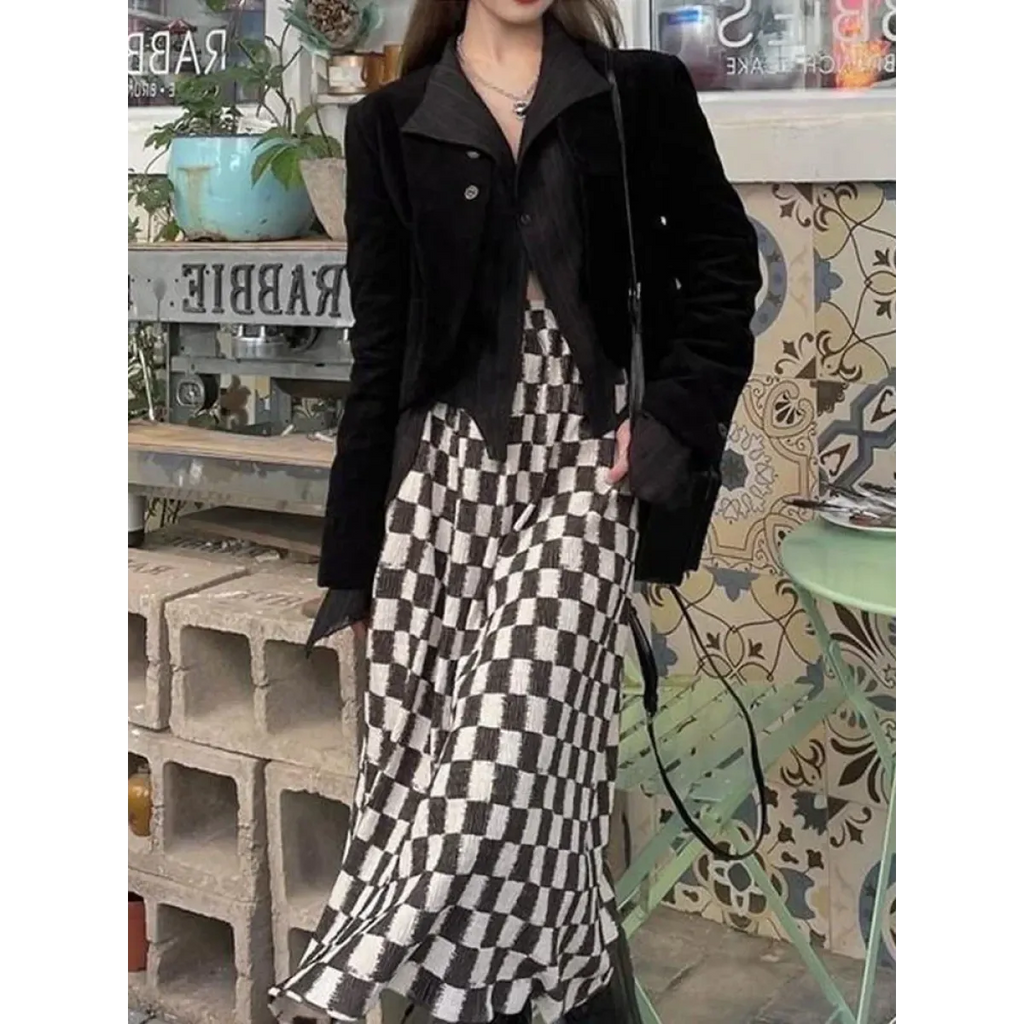 Black Pleated Gothic Harajuku Blouse – Button-Up Long Sleeve - Tops & Tees - Long - Shirt - Blouses - 5