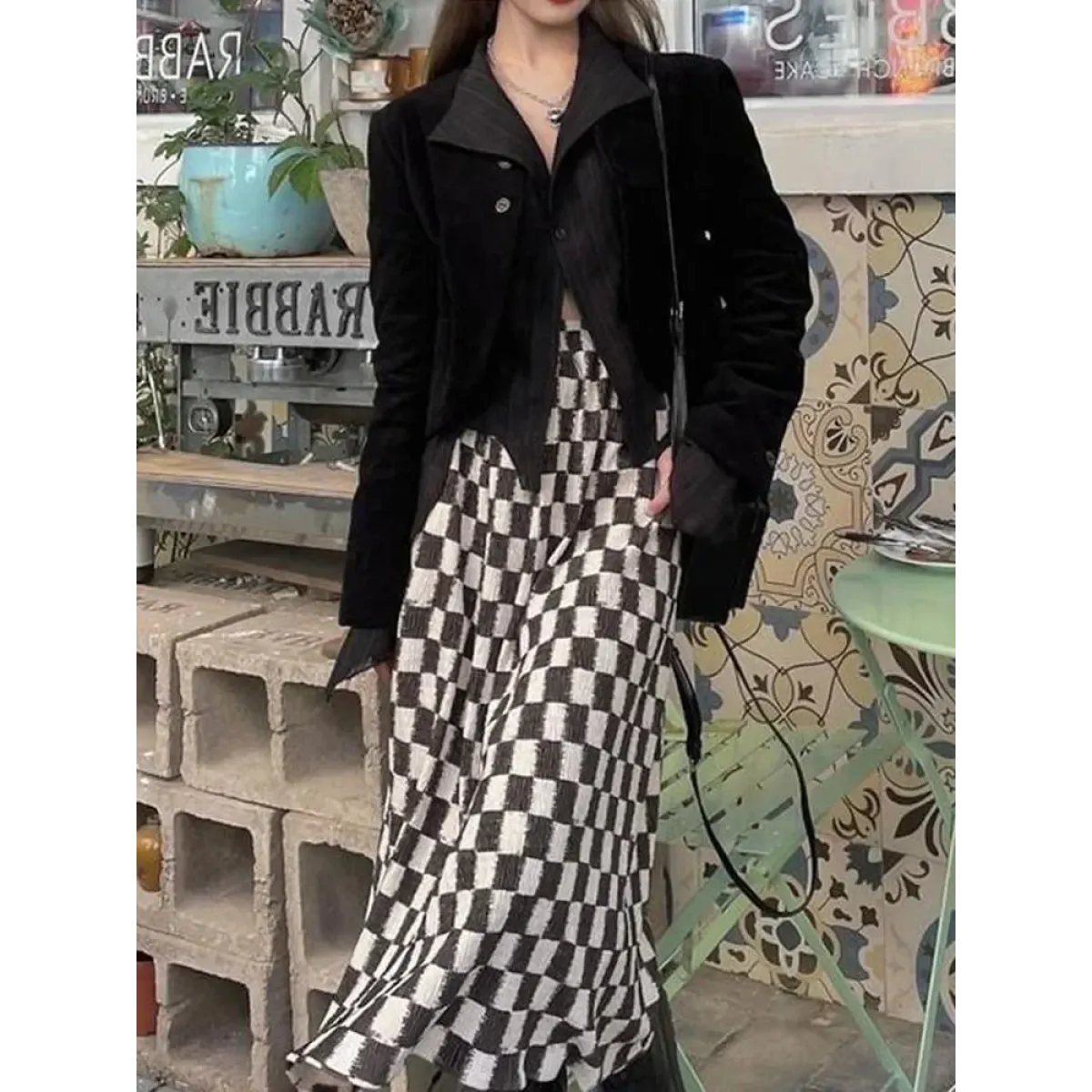 Black Pleated Gothic Harajuku Blouse – Button-Up Long Sleeve - Tops & Tees - Long - Shirt - Blouses - 5