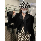 Black Pleated Gothic Harajuku Blouse – Button-Up Long Sleeve - Tops & Tees - Long - Shirt - Blouses - 4