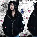 Plush Ear Bunny Hoodie – Black - Hoodies & Sweatshirts - 2