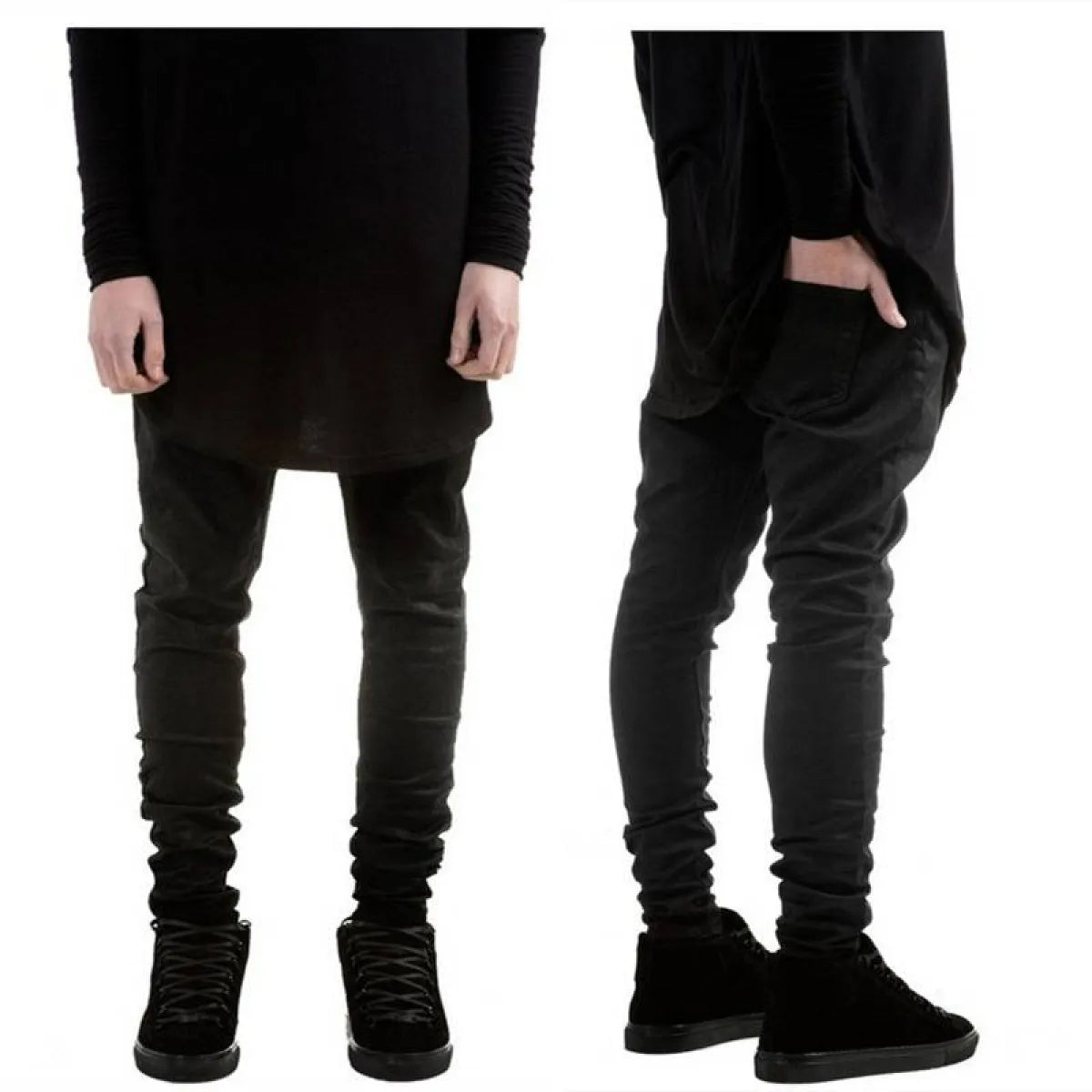 Fashion Black Skinny Trousers - Bottoms - 2