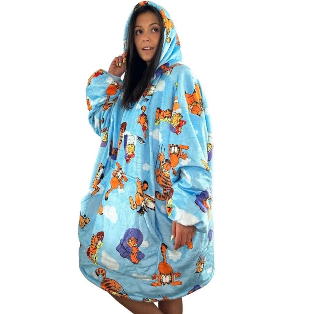 Garfield Oversized Sherpa Blanket Hoodie - Hoodies & Sweatshirts - Sweatshirt - 2