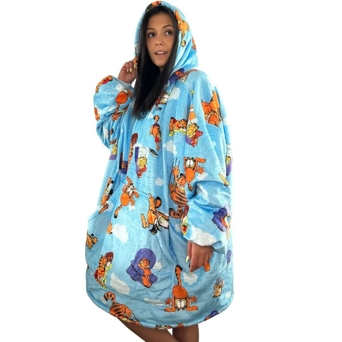 Garfield Oversized Sherpa Blanket Hoodie - Hoodies & Sweatshirts - Sweatshirt - 2