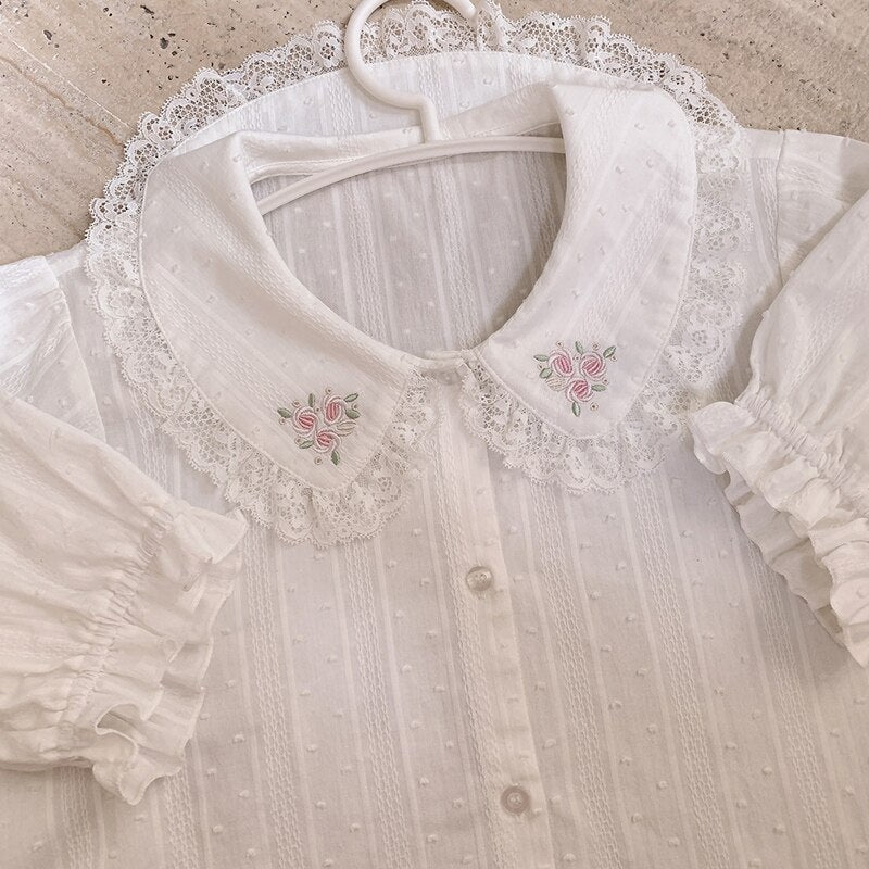 Vintage Floral Puff Blouses - Blouses & Shirts - Loungewear - 6 - 2024