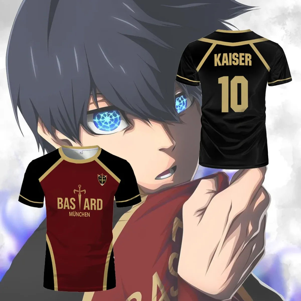 Blue Lock Bastard München Kaiser Cosplay Jersey Tee - T-Shirts - T-Shirt - 1