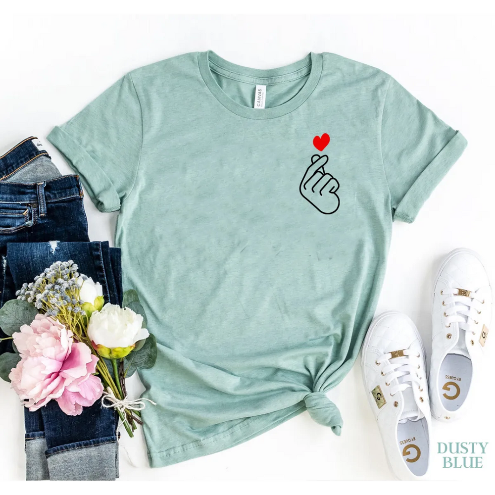 Korean Love Sign T-Shirt - T-Shirts - Women’s Fashion - Women’s Clothing - Tops & Tees - T-Shirts - 1