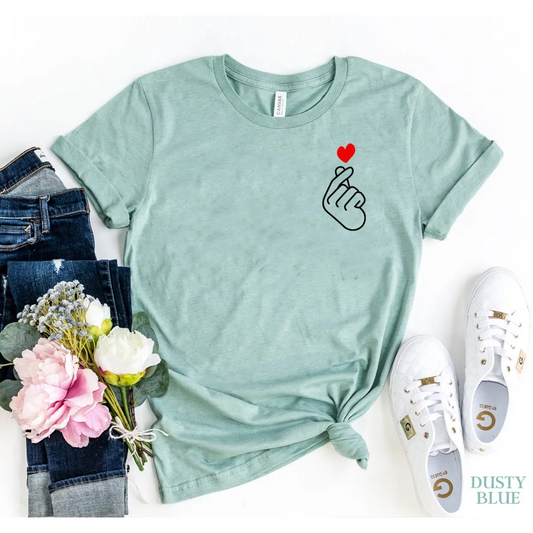 Korean Love Sign T-Shirt - T-Shirts - Women’s Fashion - Women’s Clothing - Tops & Tees - T-Shirts - 1