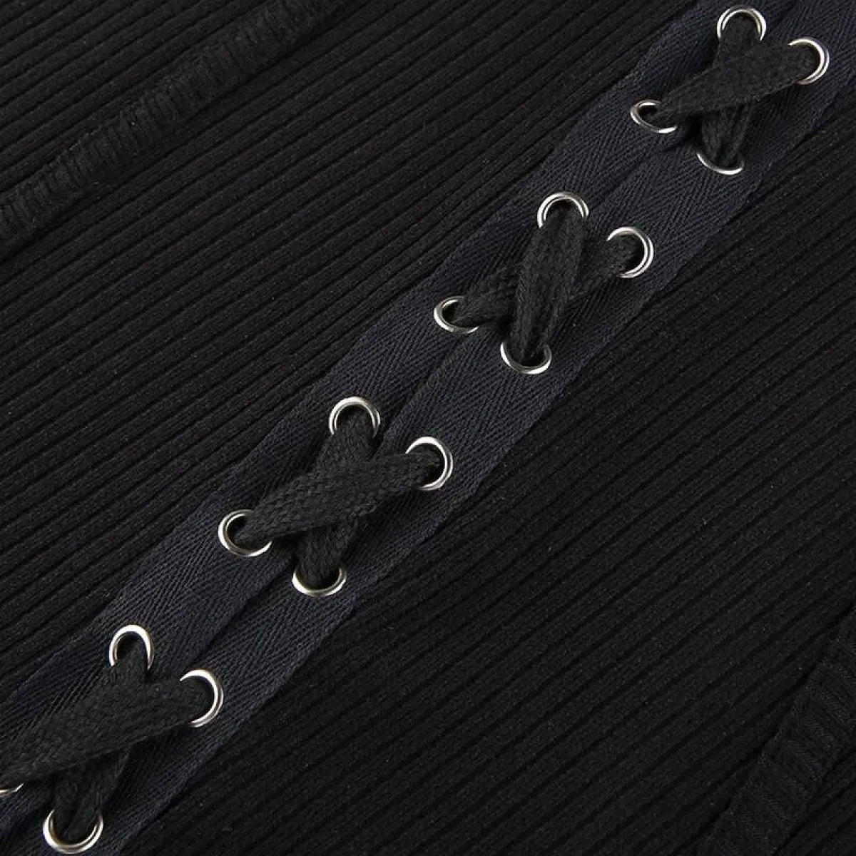 Black Tie Up Dress for Autumn - All Dresses - 10