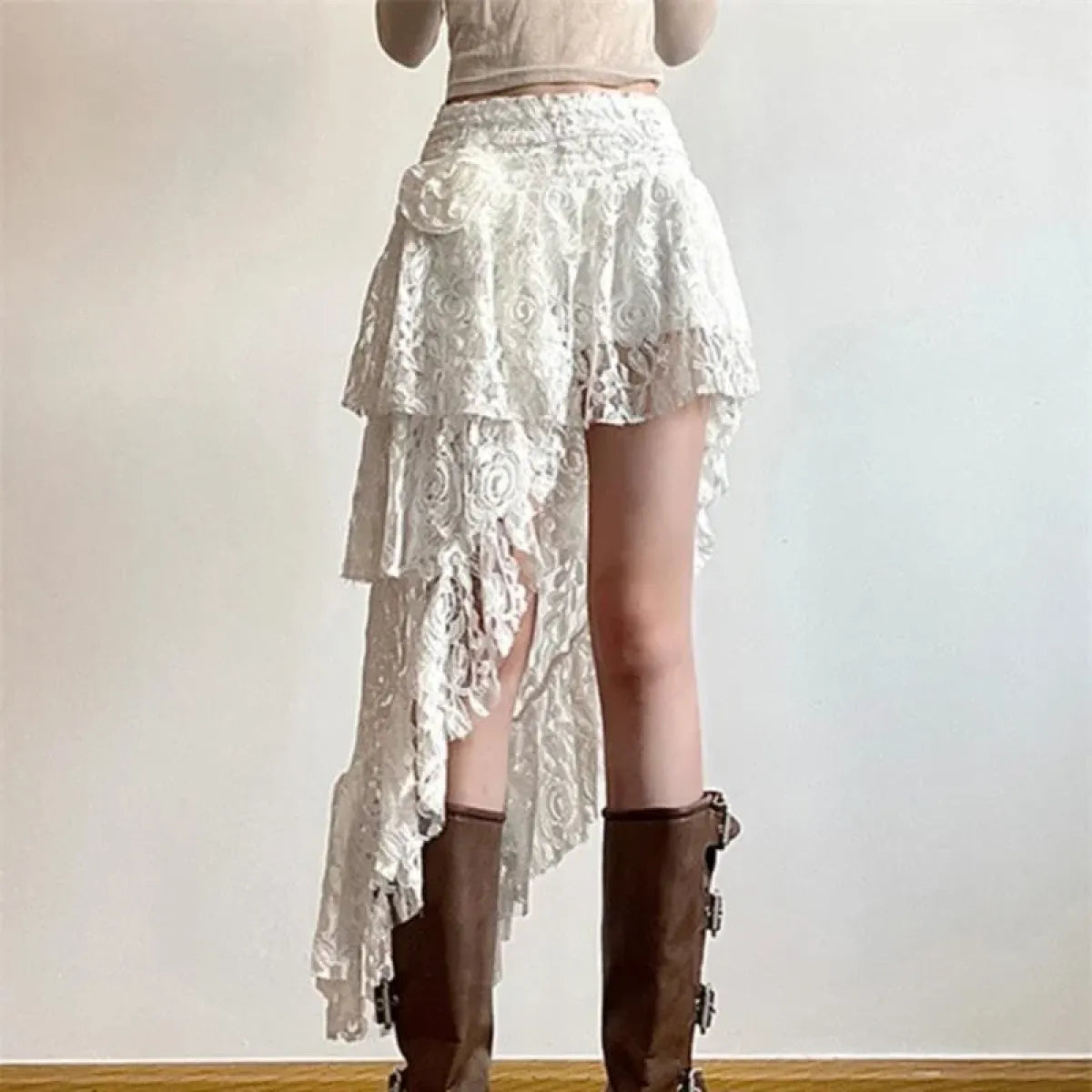 Boho Lace Irregular Layered Skirt - Bottoms - Skirts - 5